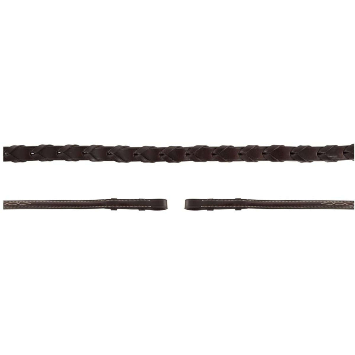 BR Rênes Hunter Tressé Fancy Marron/Argent