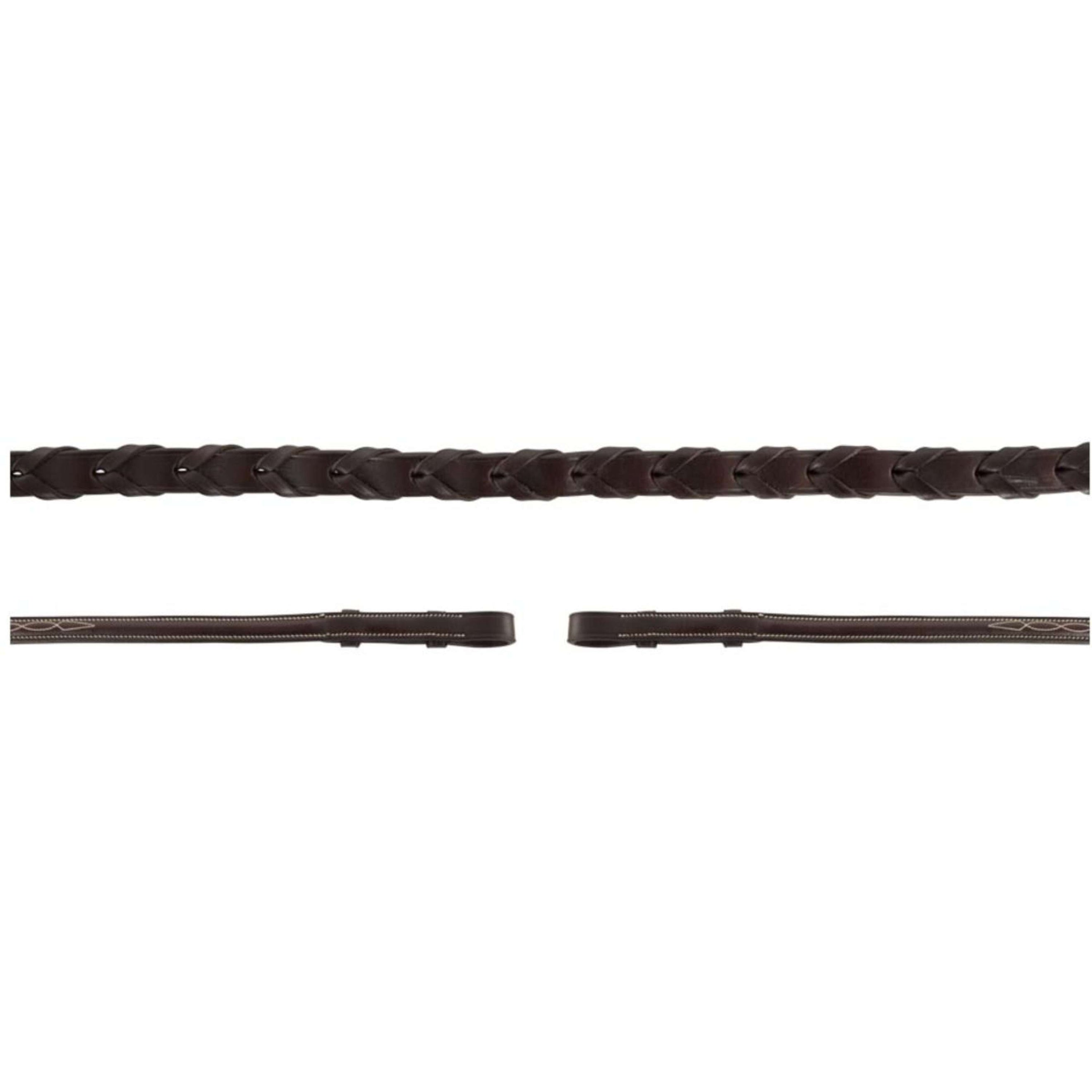 BR Rênes Hunter Tressé Fancy Marron/Argent