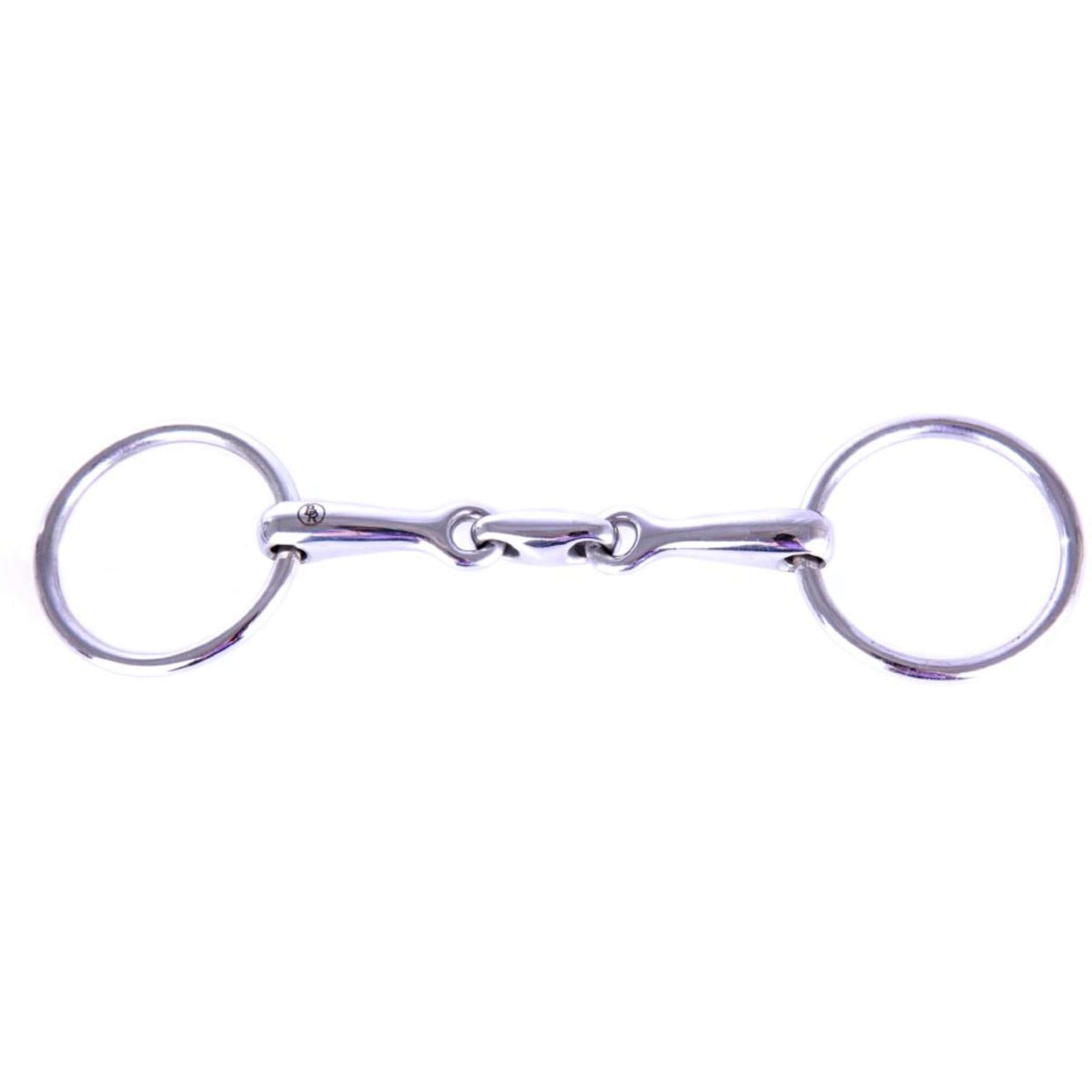 BR Mors de Filet Poney Massif 14mm Double Brisure RVS BR Mors de Filet Poney Massif 14mm Double Brisure RVS