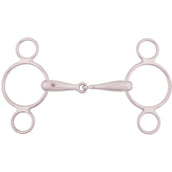 BR Mors de Filet Caoutchouc 3 Anneaux Massif 18mm Acier inoxydable