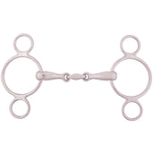 BR Mors de Filet 3 Anneaux Massif Double Brisure 18mm RVS