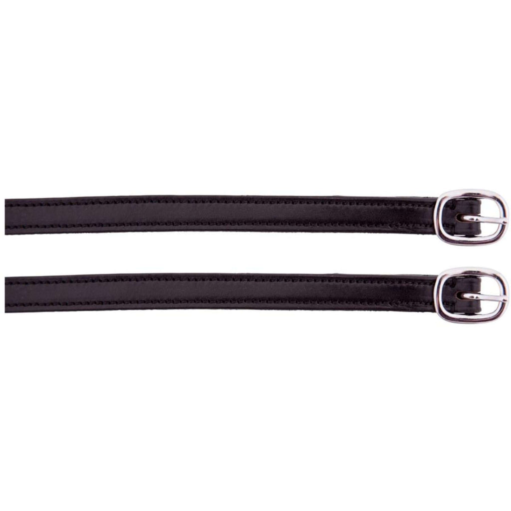 BR Lanières pour Éperons Cuir Fourré Boucle Acier Inoxydable Noir