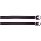 BR Lanières pour Éperons Cuir Fourré Boucle Acier Inoxydable Noir