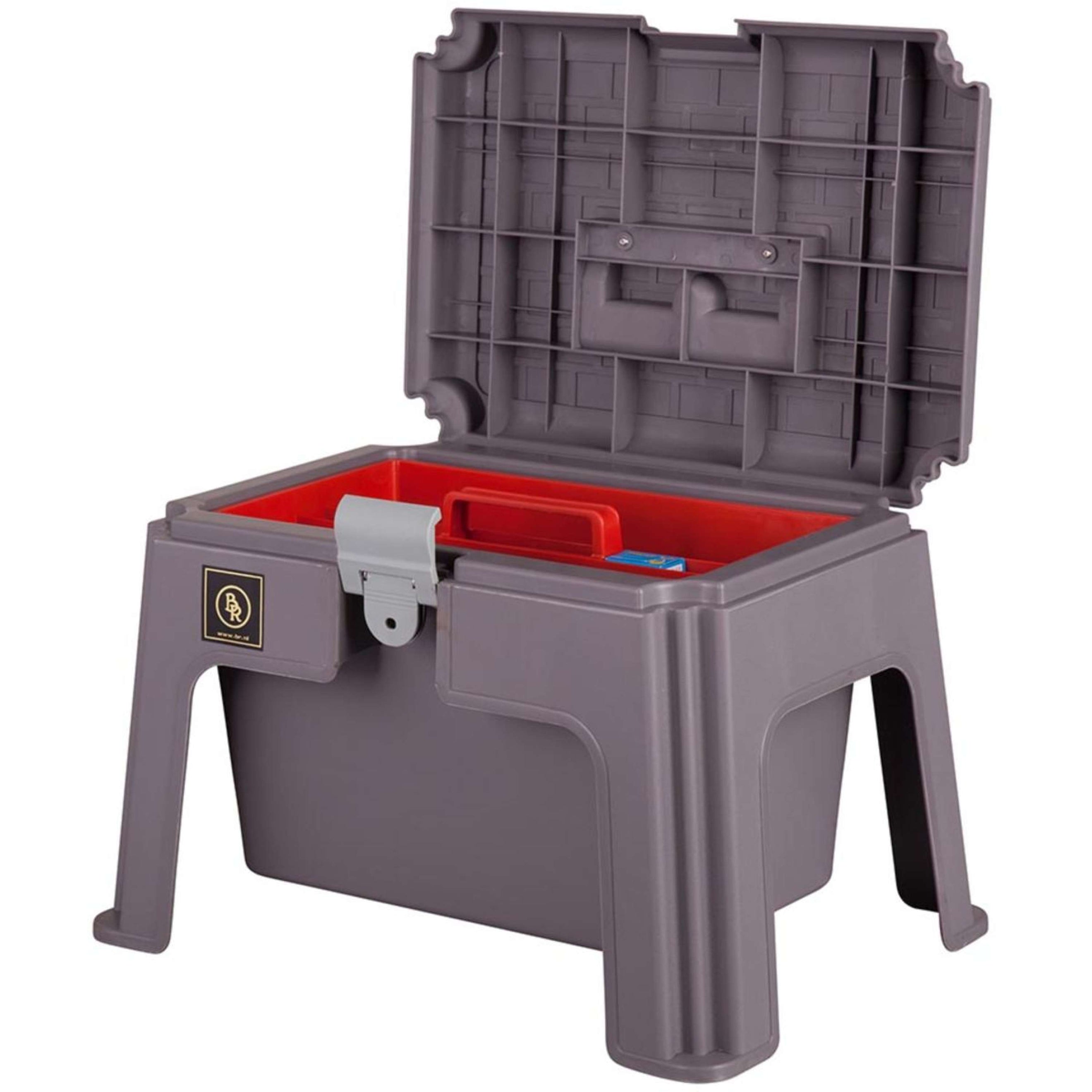 BR Boîte de Pansage Marche avec Double Insert Cadenas Gris BR Boîte de Pansage Marche avec Double Insert Cadenas Gris