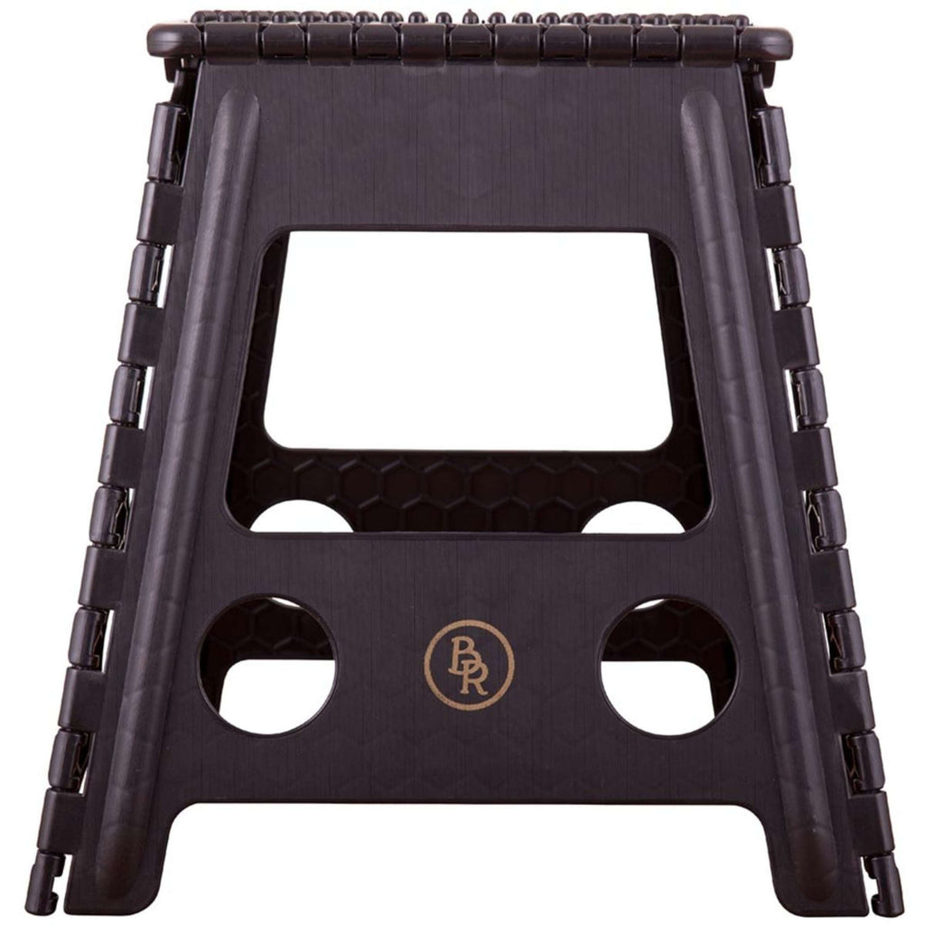 BR Tabouret/Marche-Pied Plastique Dépliable Noir