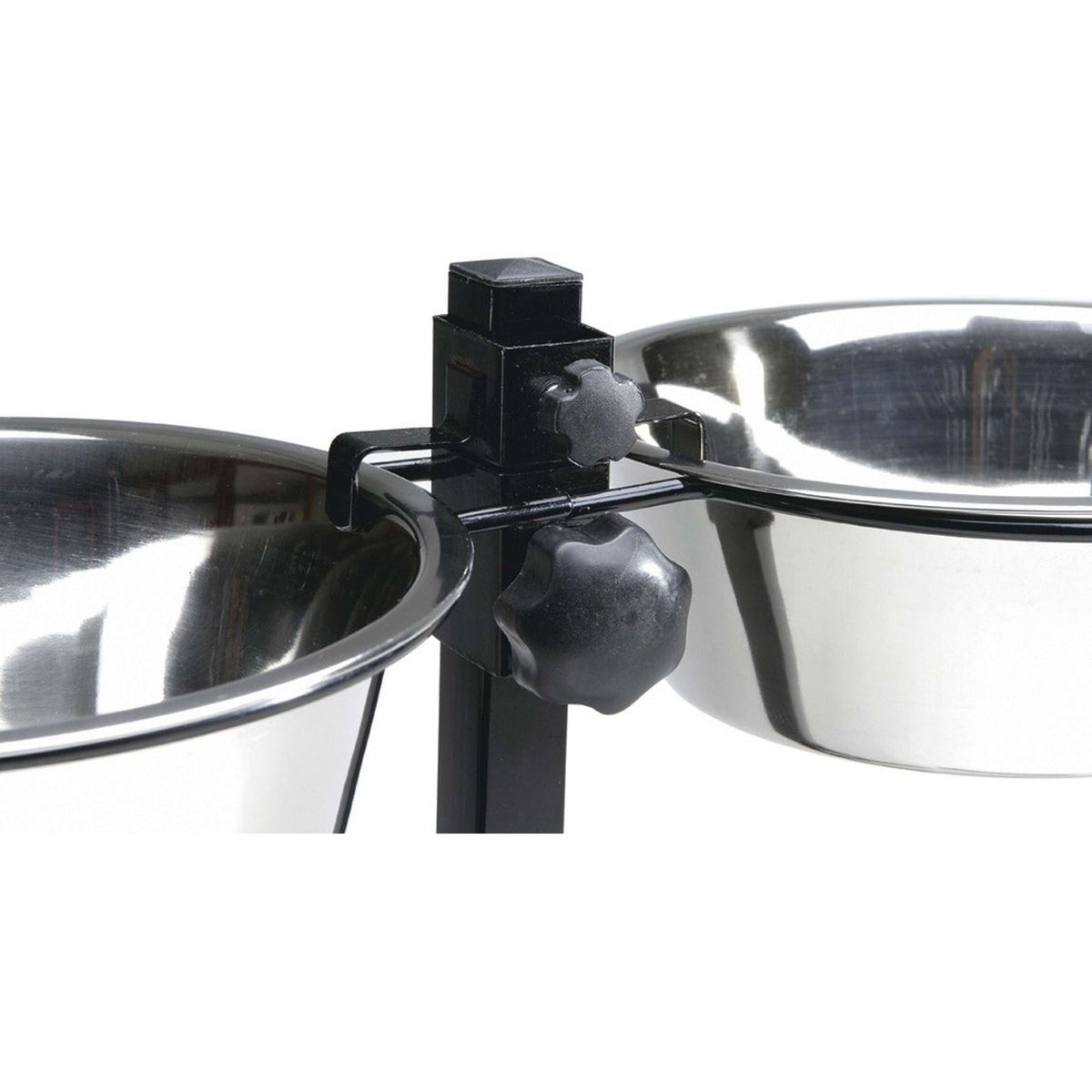 Beeztees Porte-Écuelle pour 2 Gamelles en Acier Inoxydable Noir