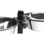 Beeztees Porte-Écuelle pour 2 Gamelles en Acier Inoxydable Noir
