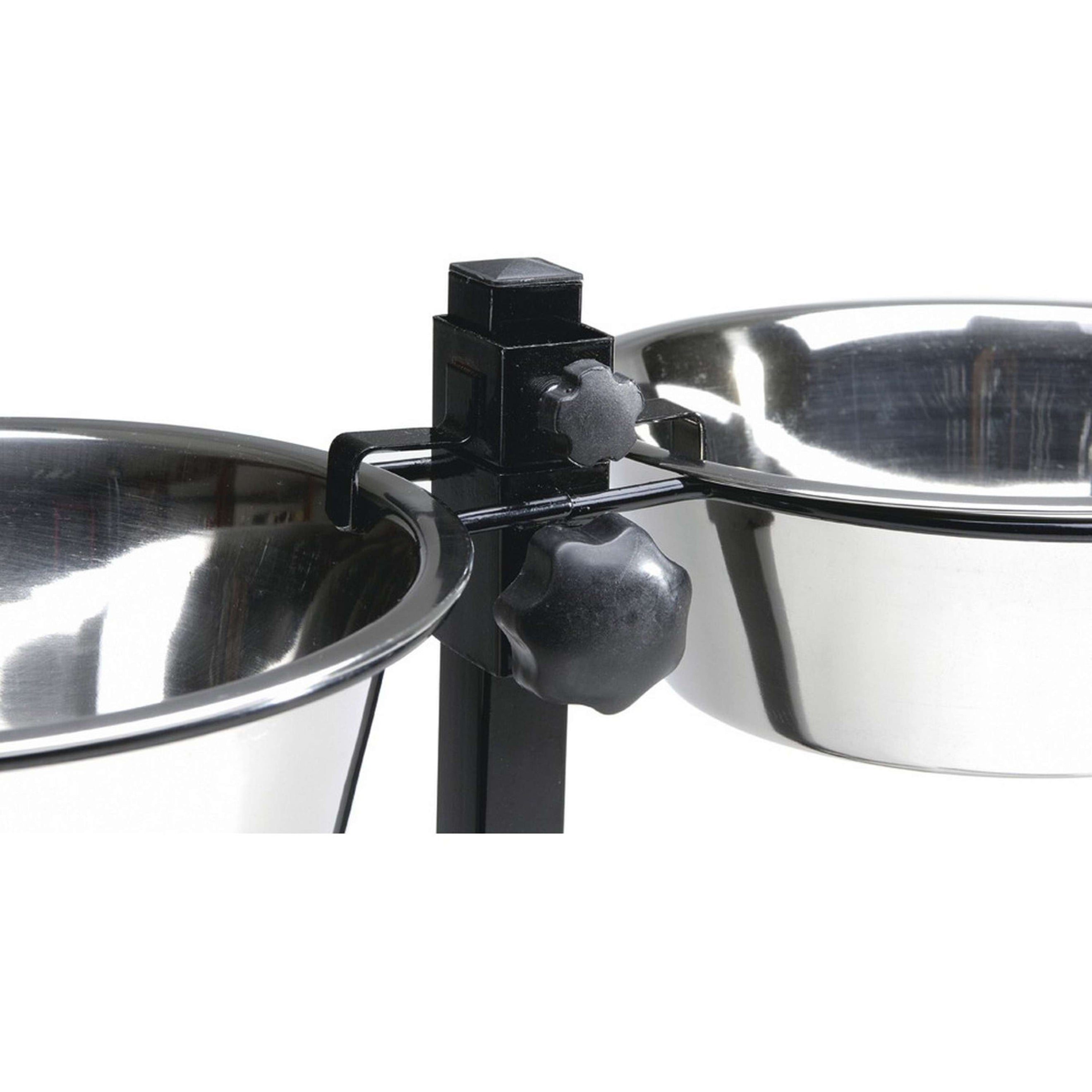 Beeztees Porte-Écuelle pour 2 Gamelles en Acier Inoxydable Noir Beeztees Porte-Écuelle pour 2 Gamelles en Acier Inoxydable Noir