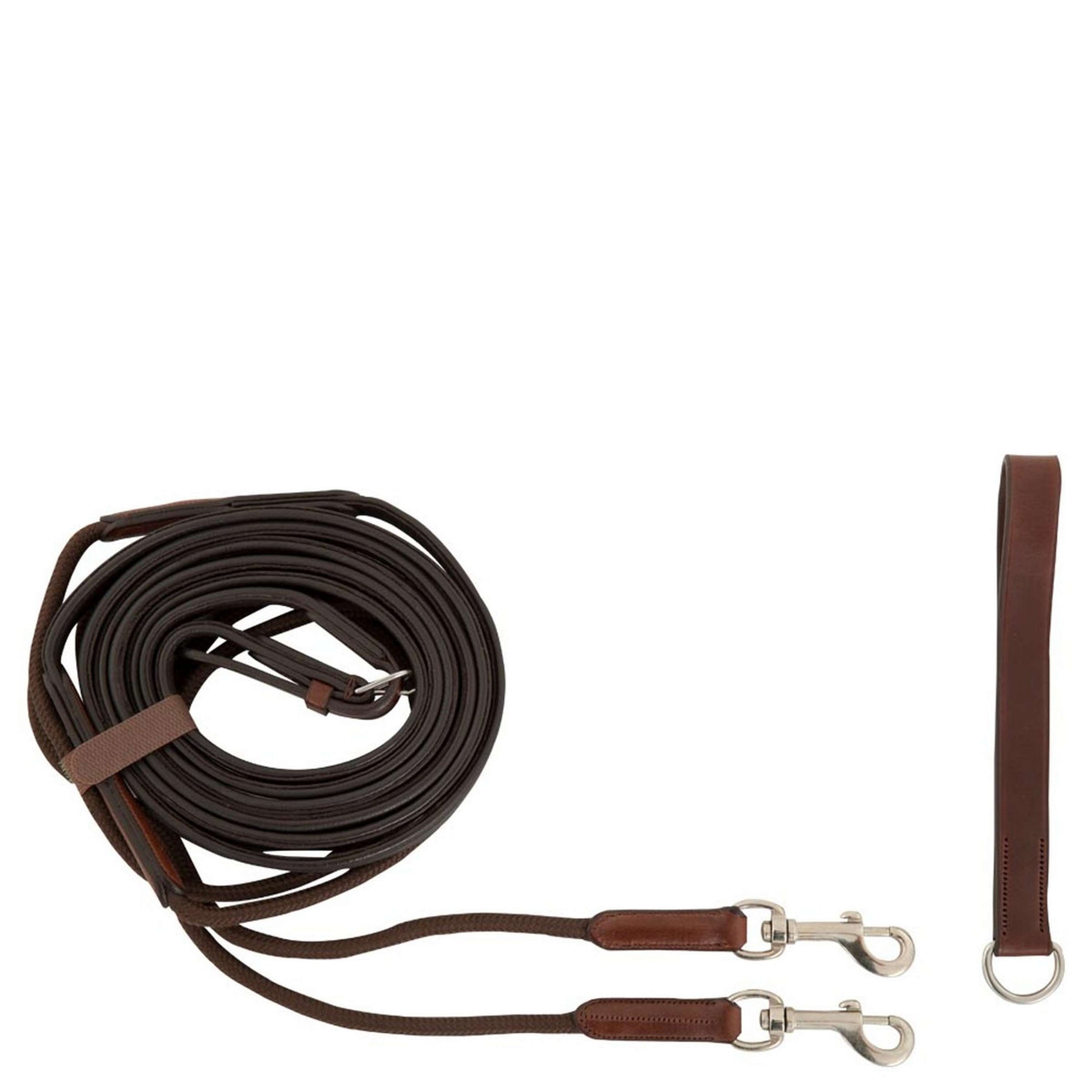 BR Longues Rênes Norwich Cuir souple + Corde Oak/Silver BR Longues Rênes Norwich Cuir souple + Corde Oak/Silver