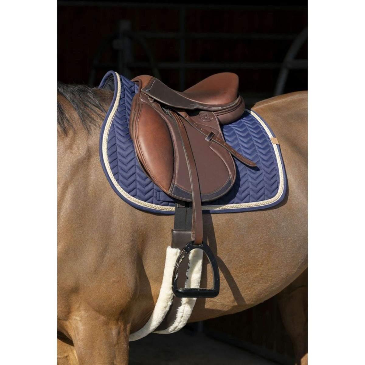 EQUITHÈME Tapis de Selle Softy Jumping Marin