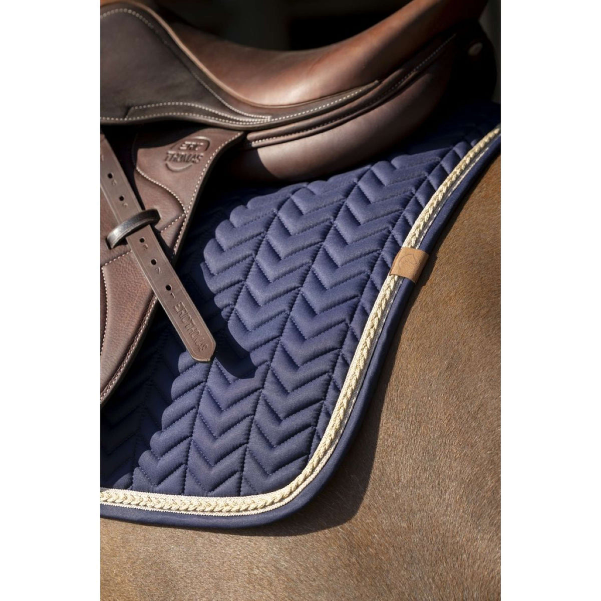 EQUITHÈME Tapis de Selle Softy Jumping Marin