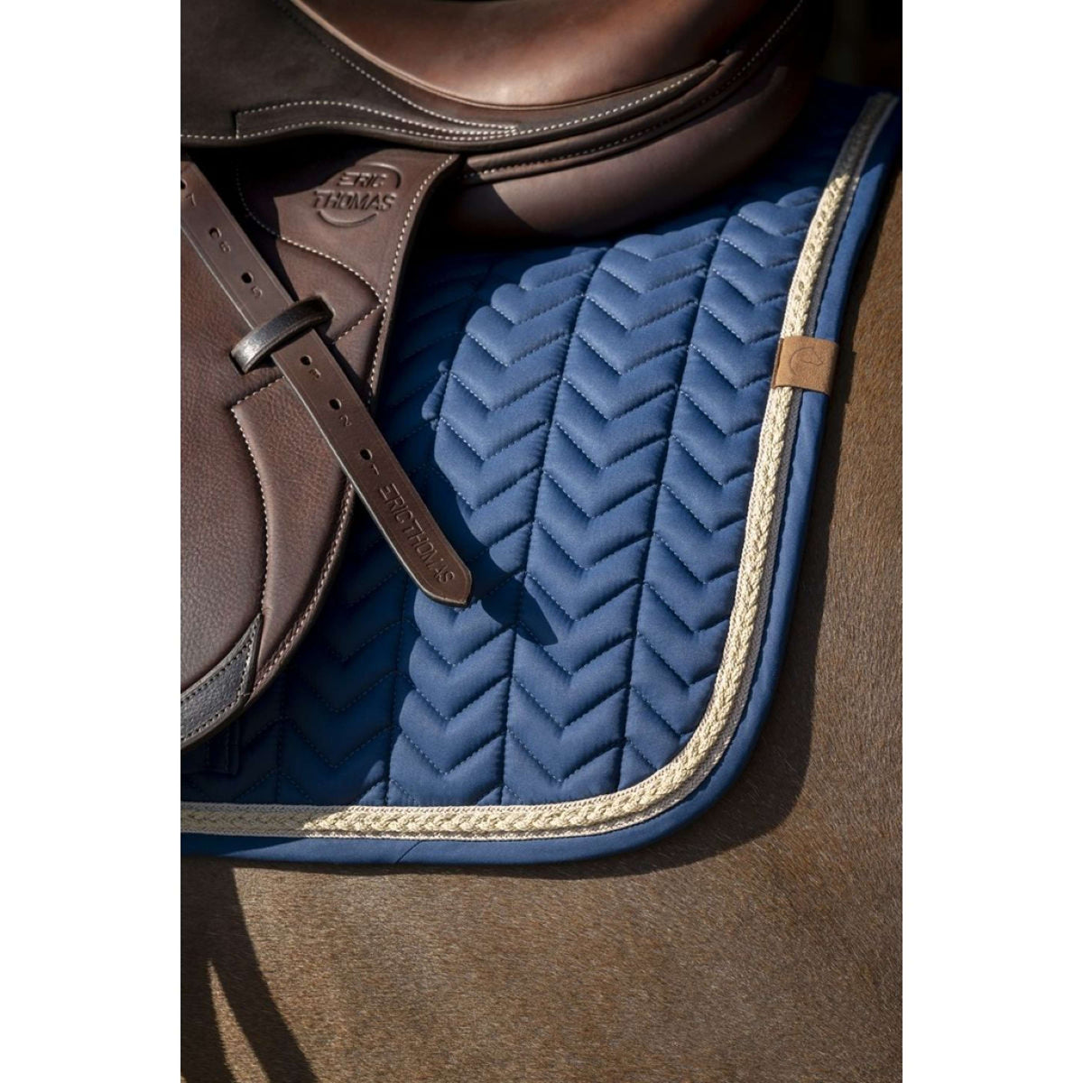 EQUITHÈME Tapis de Selle Softy Jumping Petrol