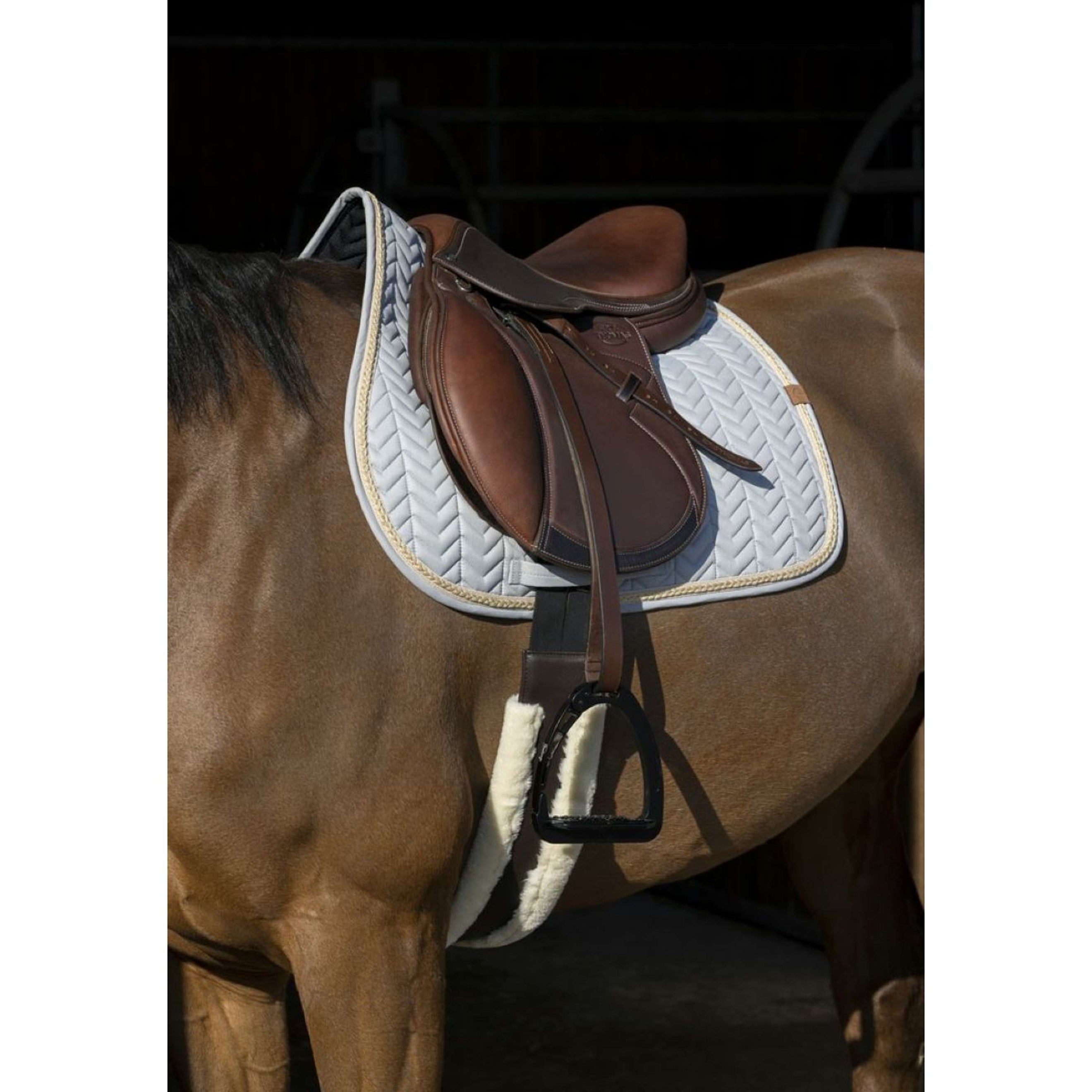 EQUITHÈME Tapis de Selle Softy Jumping Gris/Bleu