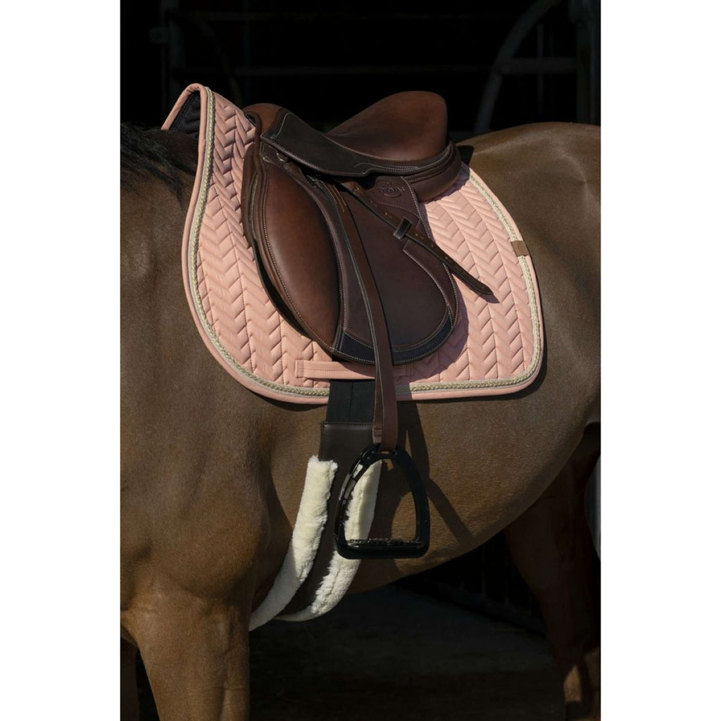 EQUITHÈME Tapis de Selle Softy Jumping Rose Saumon