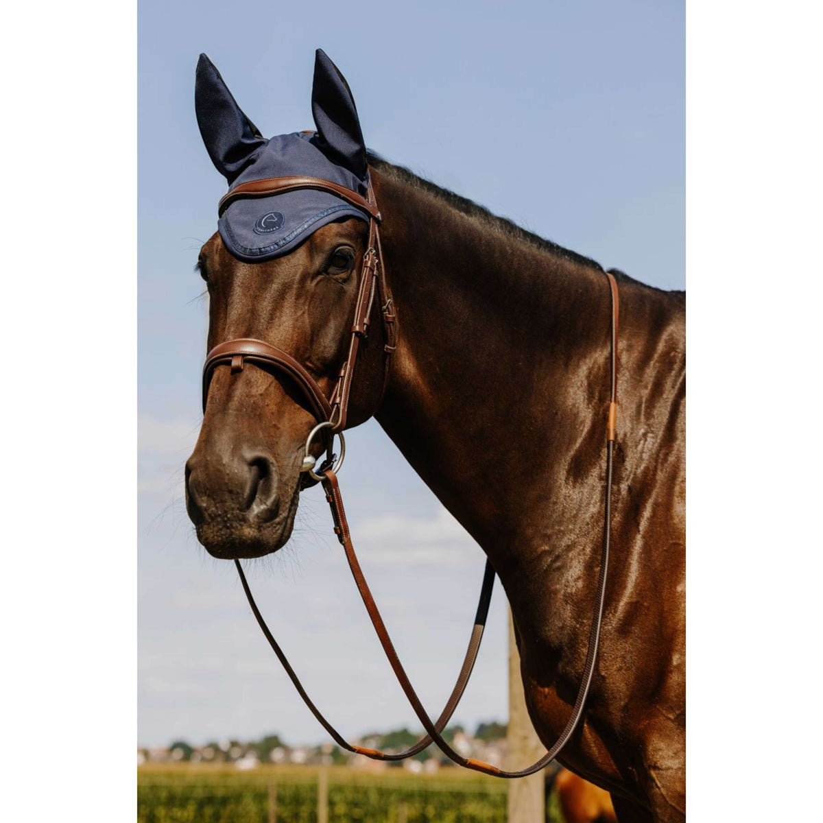 EQUITHÈME Bonnet Anti-Mouches Je Taime Origin Bleu