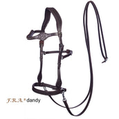F.R.A. Bridon sans Mors Dandy Side Pull Rênes en Cuir Havane