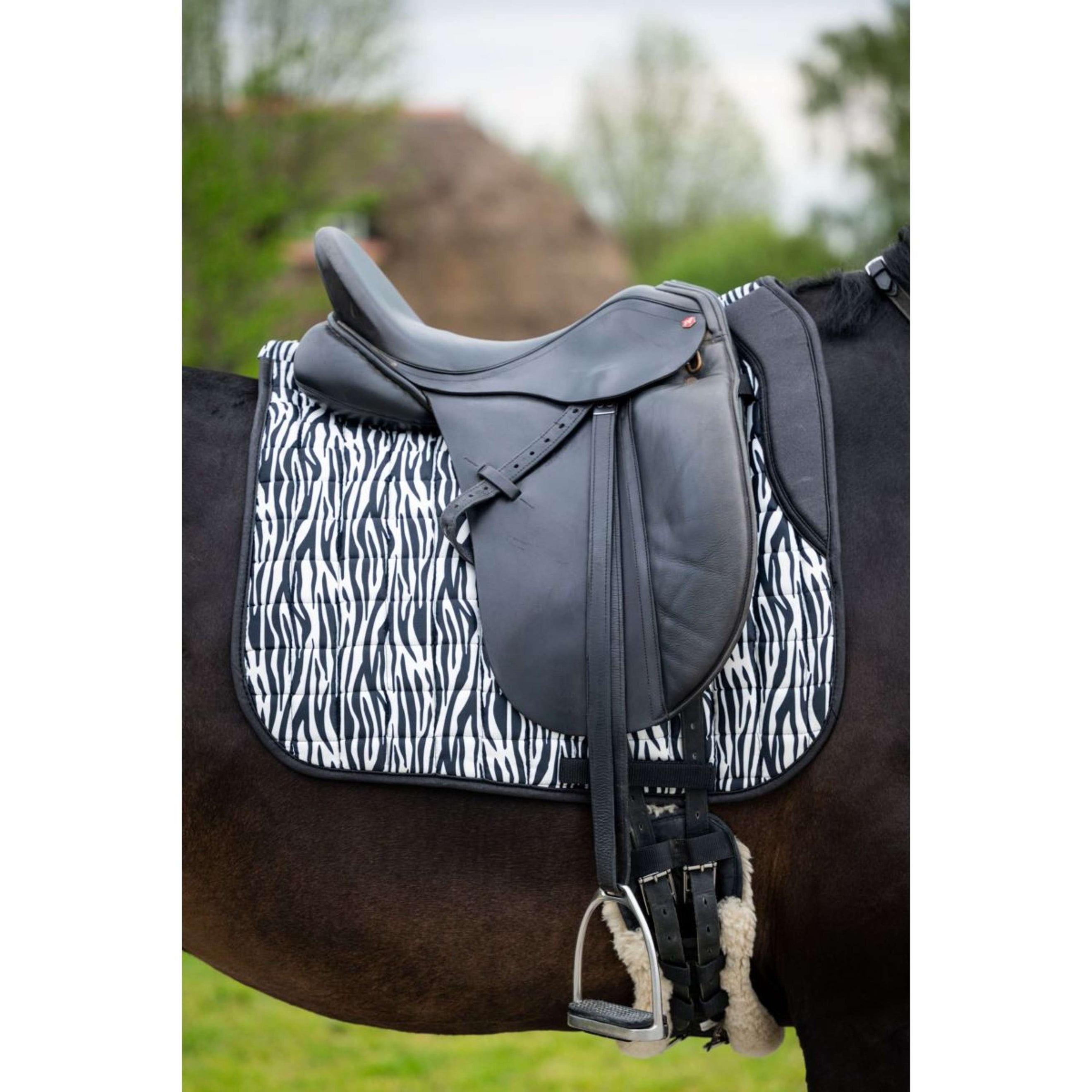 HB Tapis de Selle Zebra Dressage Noir/Blanc