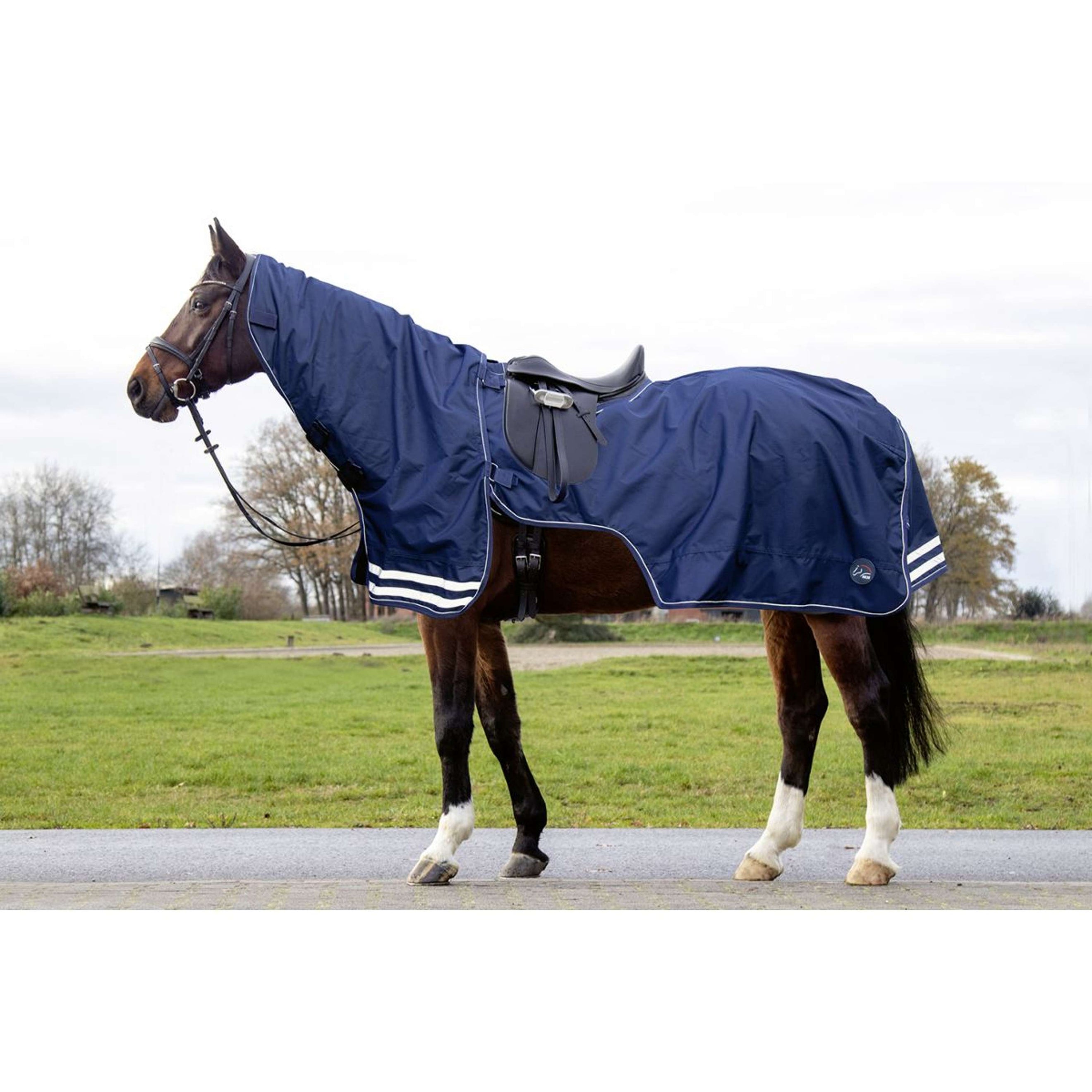 HKM Couvre-reins avec Couvre-cou Amovible Bleu Foncé HKM Couvre-reins avec Couvre-cou Amovible Bleu Foncé