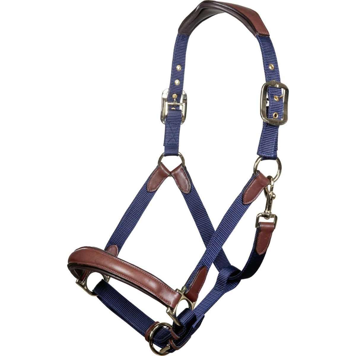 HKM Licol Luna Cuir/Nylon Bleu foncé/Marron