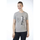 HKM Chemise Horses leave Hoofprints Manches Courtes Gris