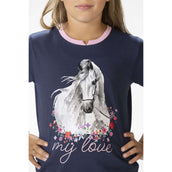 HKM T-Shirt Horse Spirit Bleu Foncé