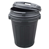 Tonneau à Nourriture avec Fermeture Pivotante 70L Noir