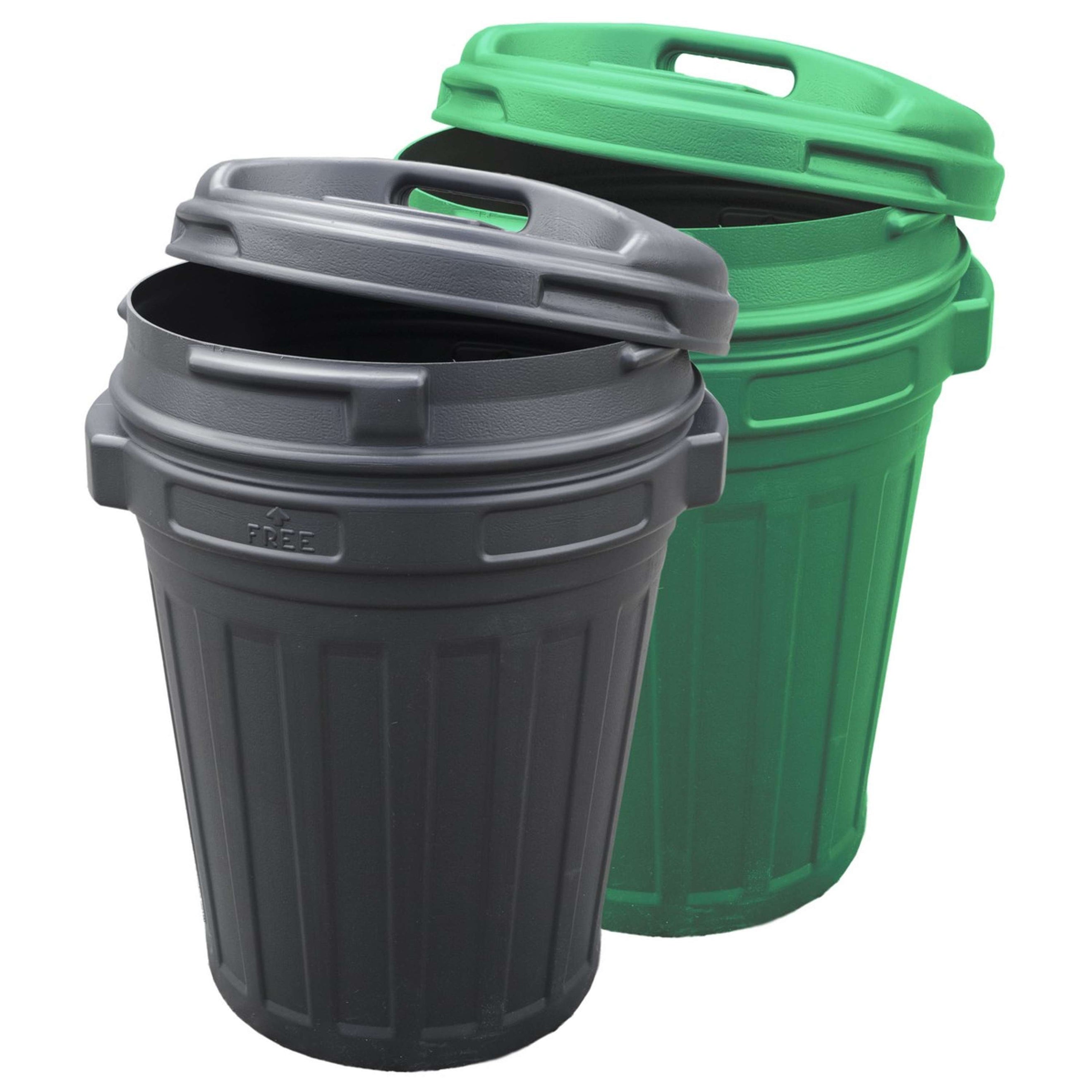 Tonneau à Nourriture avec Fermeture Pivotante 70L Vert Tonneau à Nourriture avec Fermeture Pivotante 70L Vert