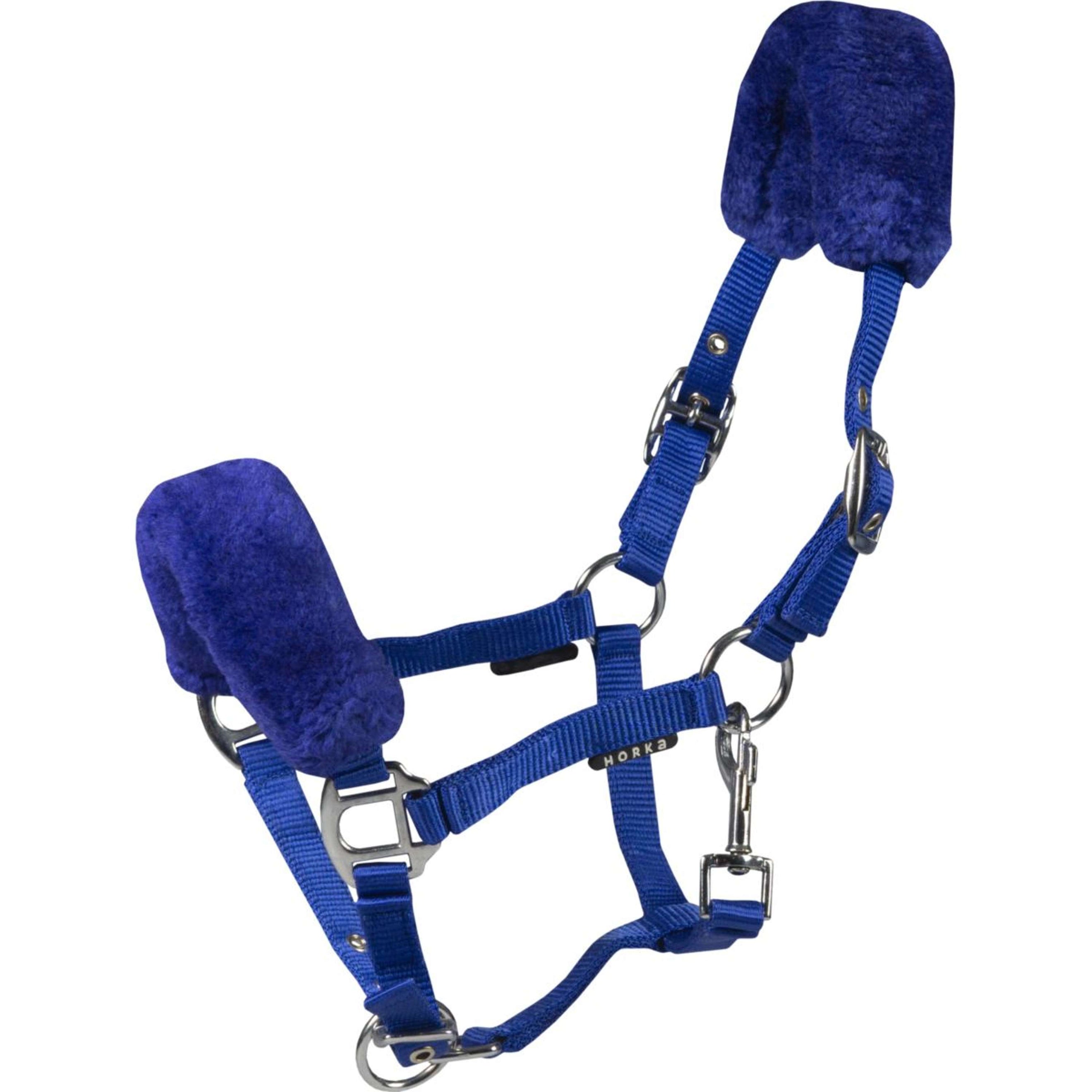 HORKA Licol pour Poulain Fourrure Bleu Royal HORKA Licol pour Poulain Fourrure Bleu Royal
