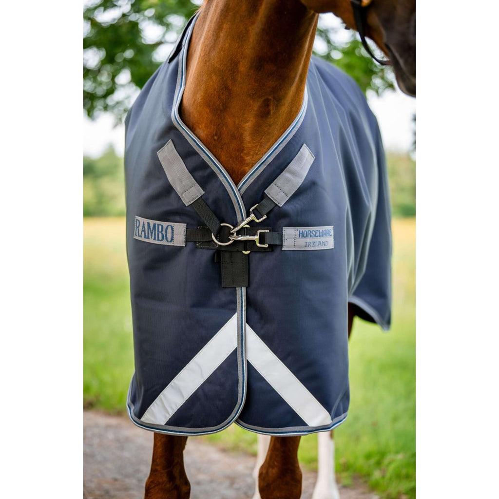 Rambo Chemise Turnout 1680D Plus 100g Bleu marine/Gris orage/Argent