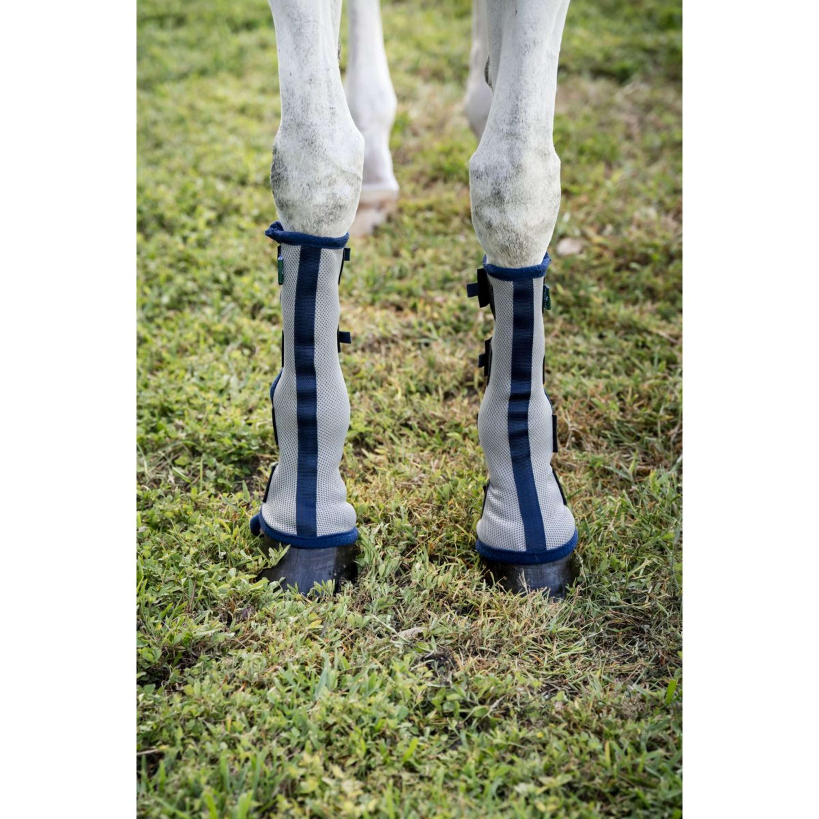 Horseware Fly Boots Set of 2 Argent/Bleu Marine Horseware Fly Boots Set of 2 Argent/Bleu Marine