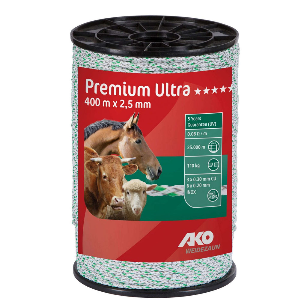 Ako Fil de Clôture Électrique Premium Ultra Blanc/Vert