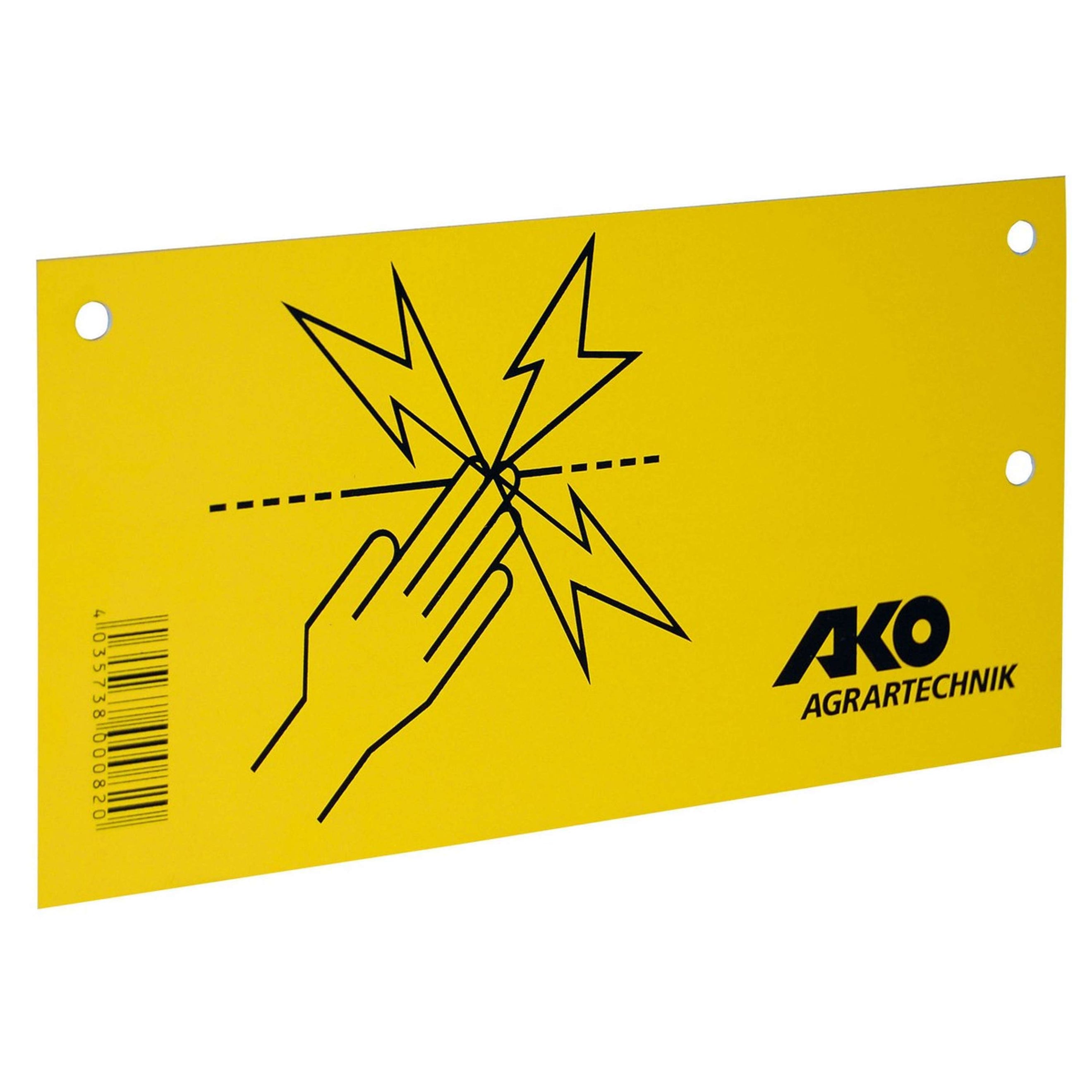 Ako Panneau de Mise en Garde Attention Clôture Électrique Jaune Ako Panneau de Mise en Garde Attention Clôture Électrique Jaune