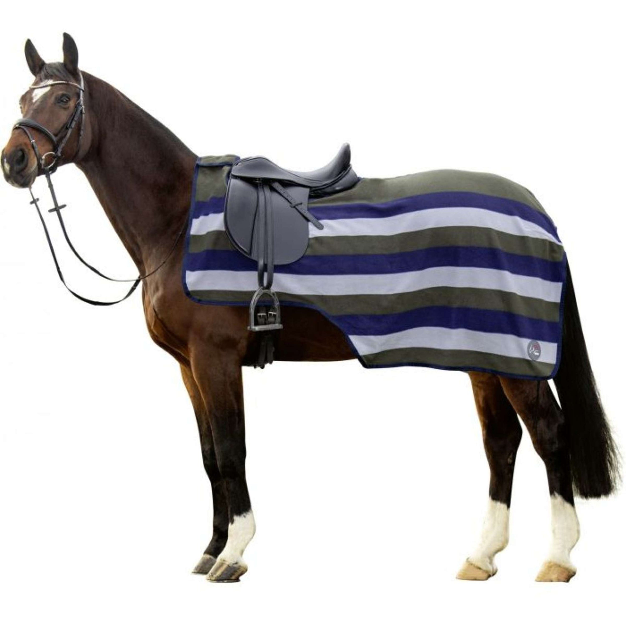 HKM Couvre-reins Professional Bleu Foncé/Gris Pierre/Olive HKM Couvre-reins Professional Bleu Foncé/Gris Pierre/Olive