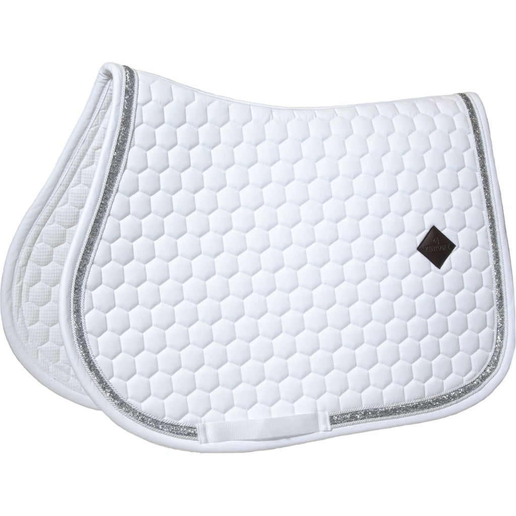 Kentucky Horsewear Tapis de Selle Glitter de Saut Blanc/Argent
