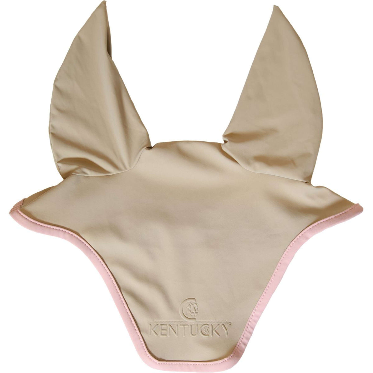 Kentucky Horsewear Bonnet Anti-Mouches Wellington Softshell Beige/Vieux Rose