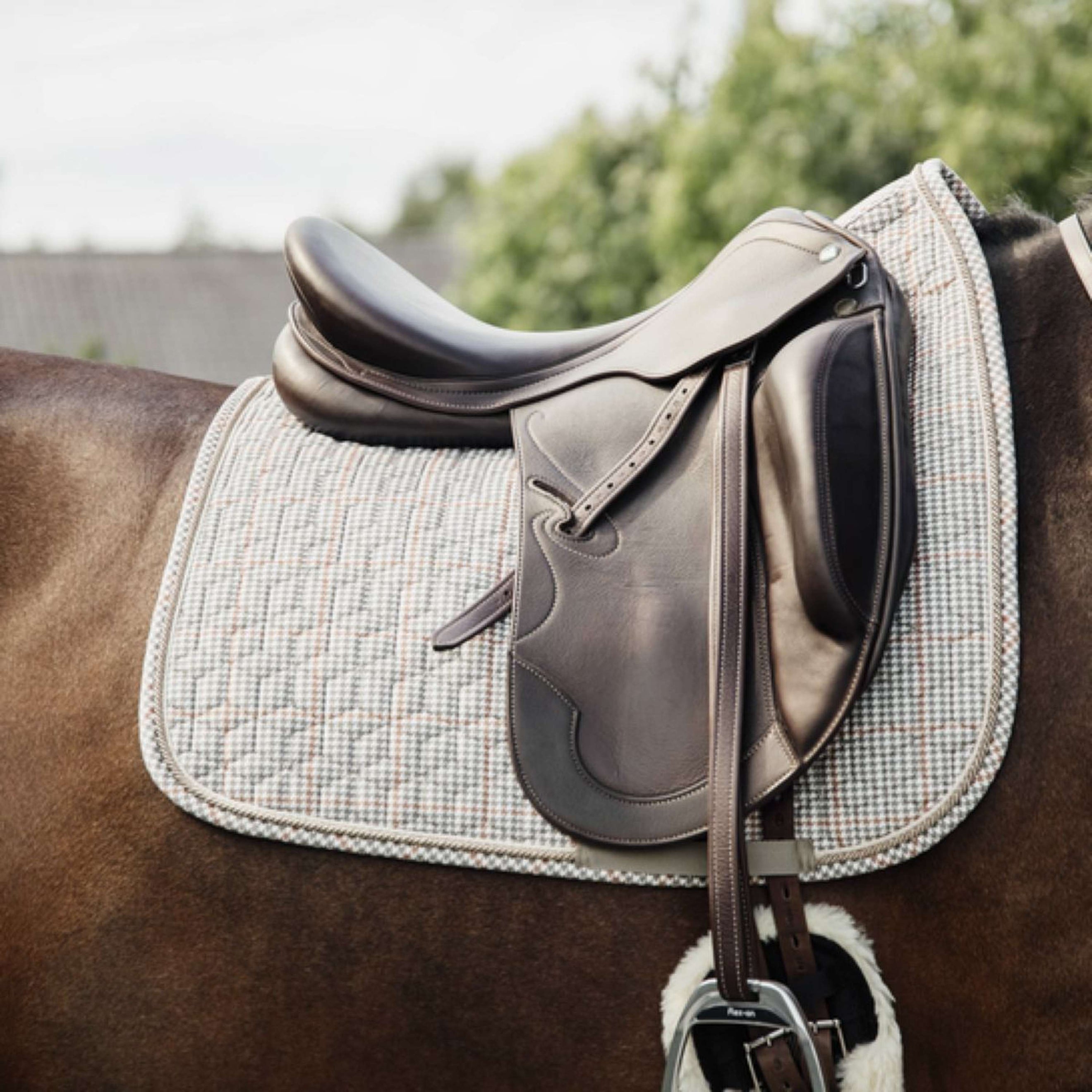 Kentucky Tapis de Selle Pied-de-Poule Dressage Beige Kentucky Tapis de Selle Pied-de-Poule Dressage Beige