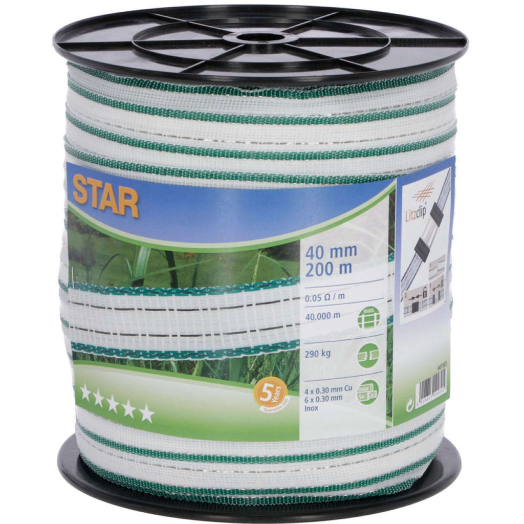 Ako Ruban Électrique Star Classe 200m Blanc/Vert
