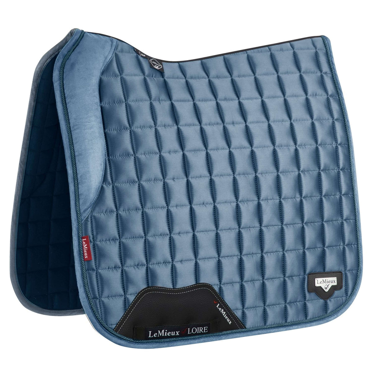 LeMieux Tapis de Selle Loire Memory Satin Square Dressage Ice Blue