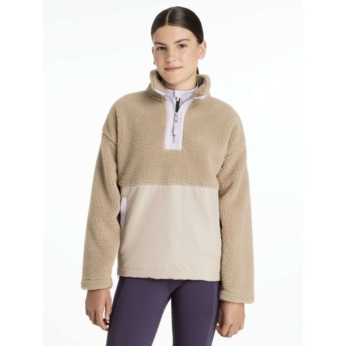 LeMieux Sweater Young Rider Tammy Teddy Fleece Almond