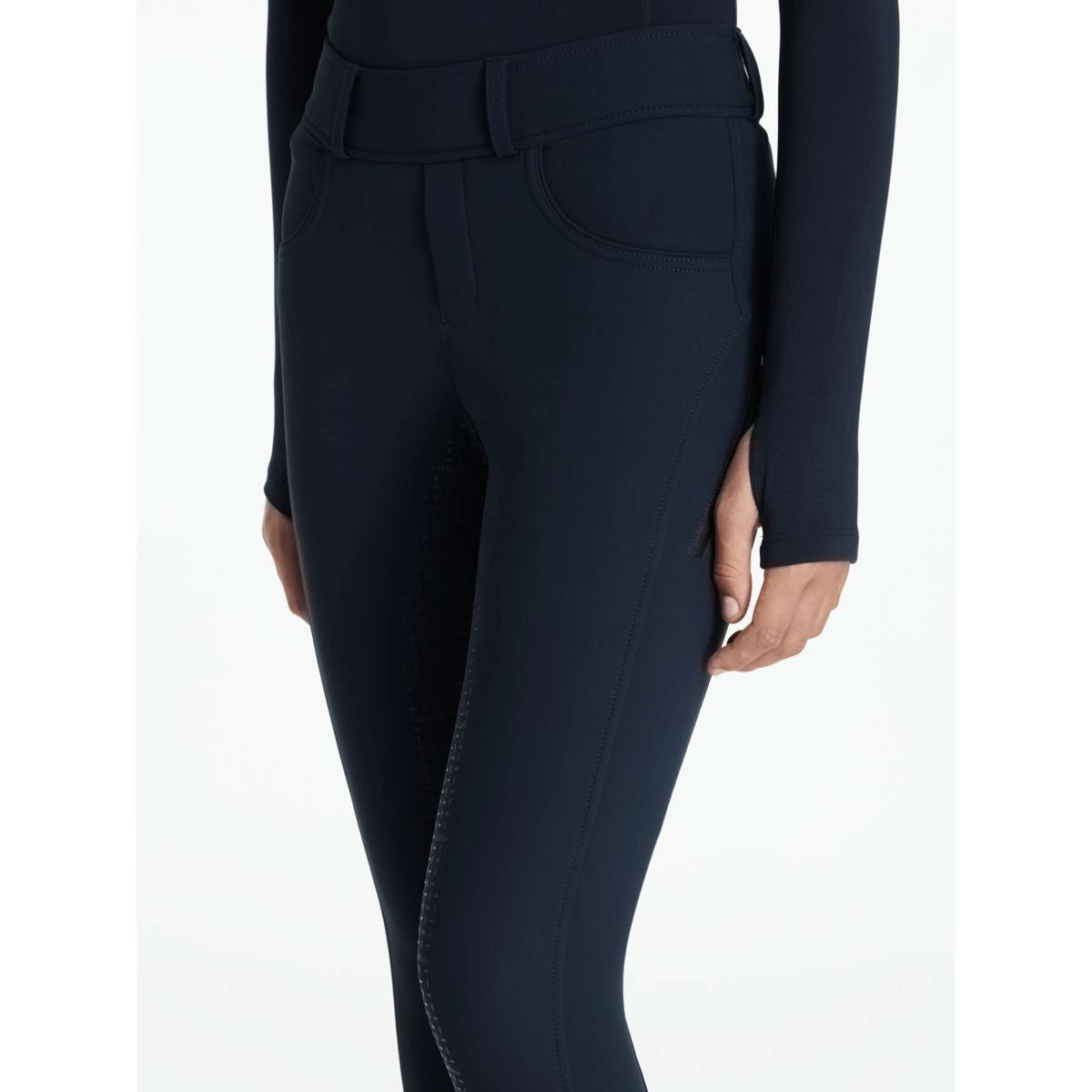 LeMieux Legging d'Équitation Young Rider Ella Brushed Full Grip Marin