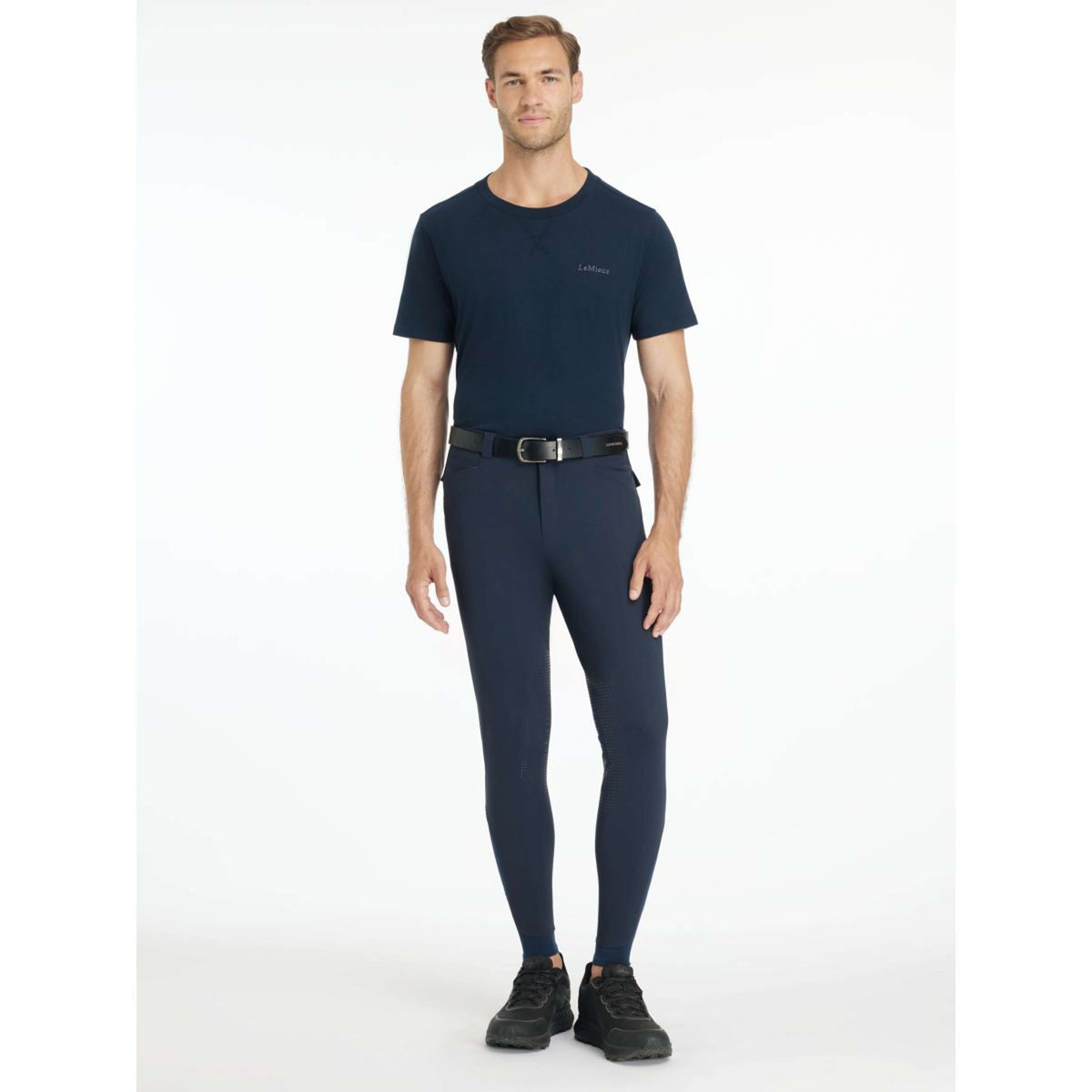 LeMieux Pantalon d'Équitation Sports Knee Grip Hommes Marin