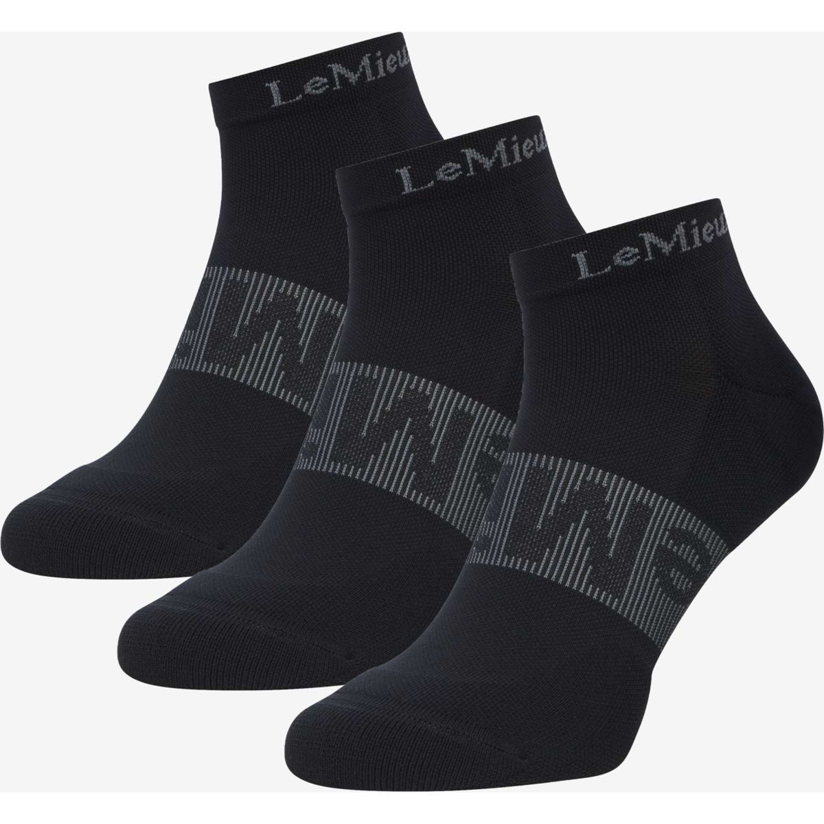 LeMieux Chaussettes Trainer 3 Pack Noir