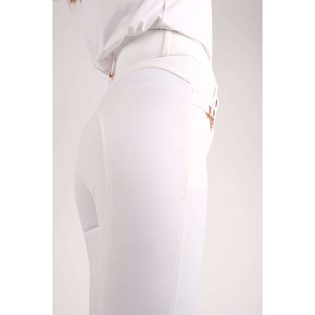 Montar Pantalon d'Équitation Molly Rosegold Highwaist Full Grip Blanc