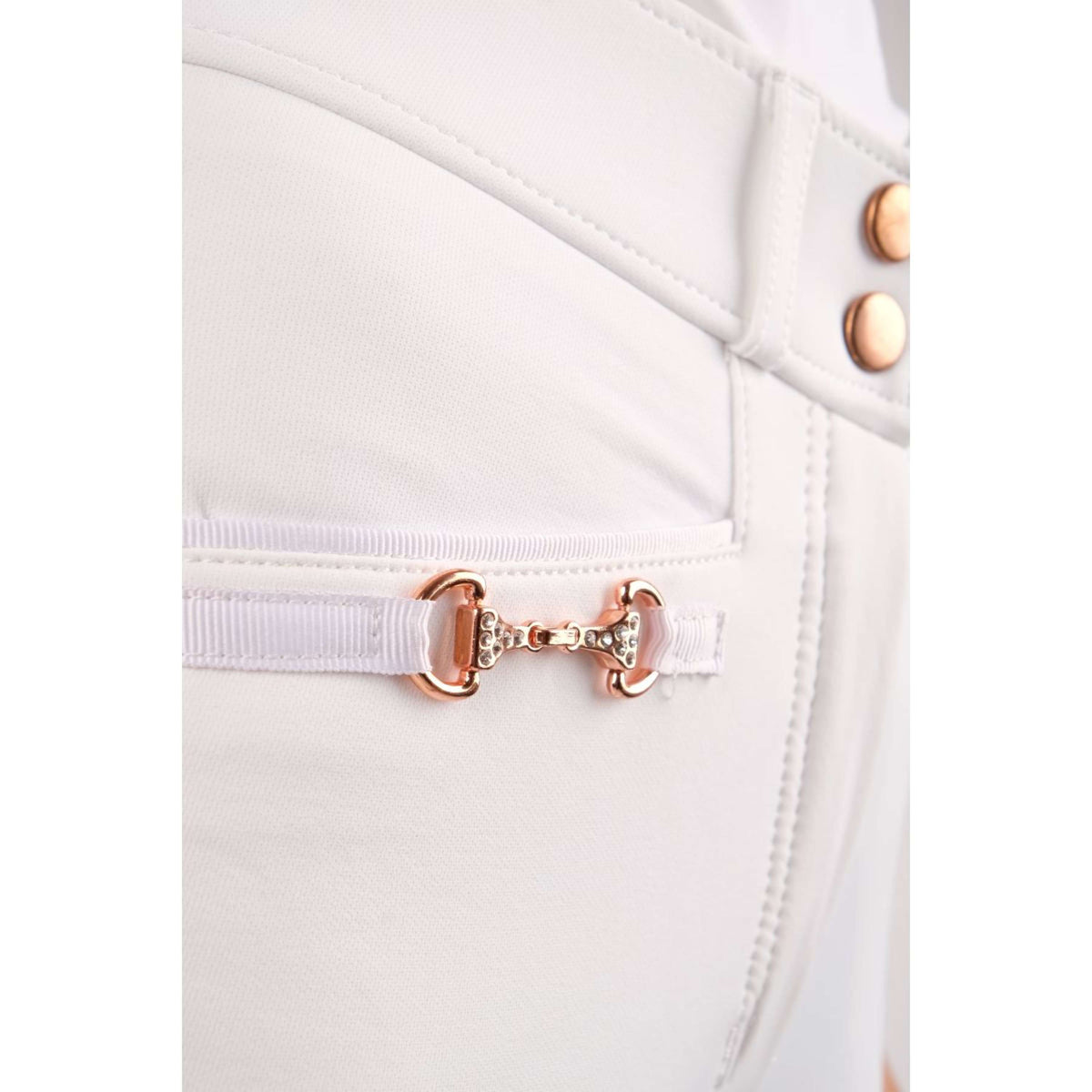 Montar Pantalon d'Équitation Molly Rosegold Highwaist Full Grip Blanc
