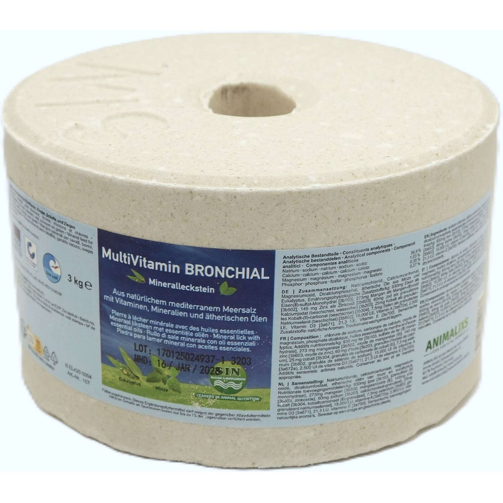 Animalixs Pierre à Lécher Multivitamine-Bronchial Blanc