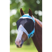 Shires Masque Anti-Mouches Filet Fin avec Découpe D'oreille Teal