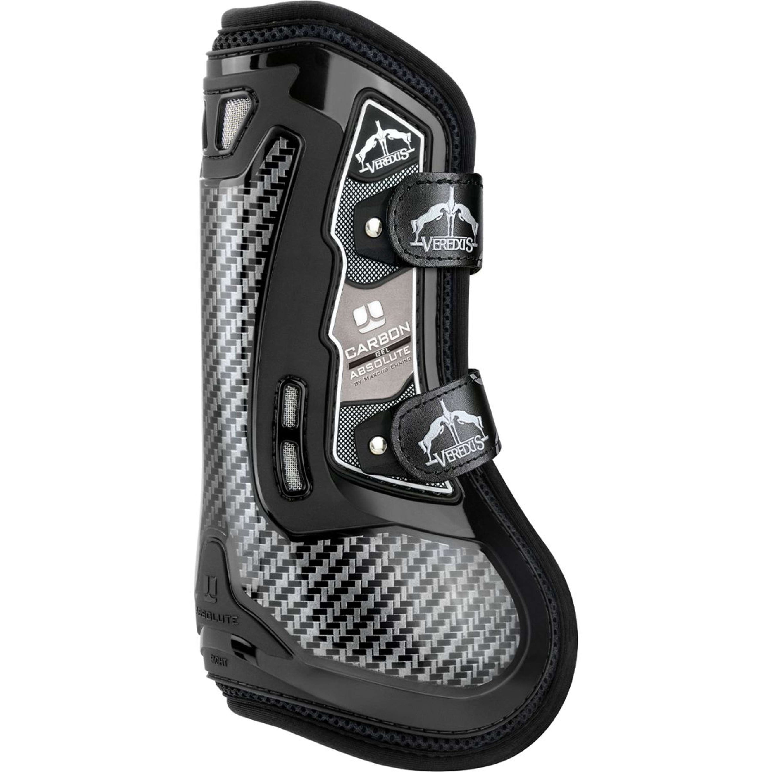 Veredus Protèges-Tendons Carbon Gel Absolute Velcro Straps Front Noir Veredus Protèges-Tendons Carbon Gel Absolute Velcro Straps Front Noir