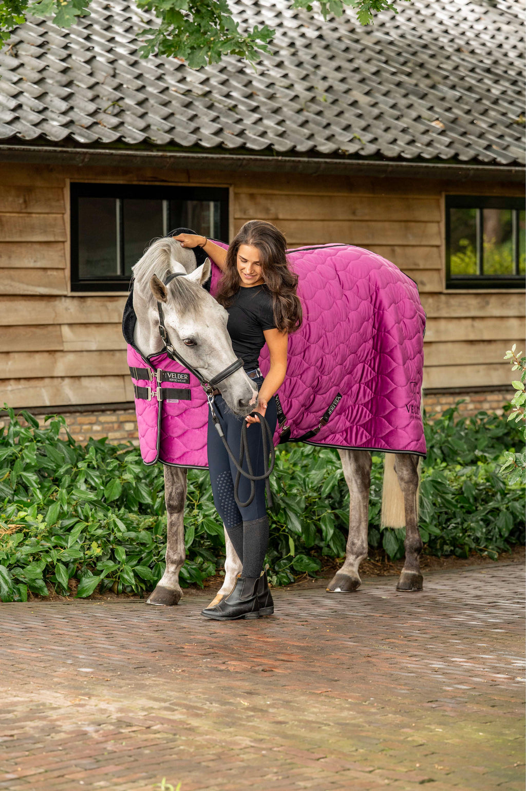 Velder Horsewear Premium Couverture de Concours Satin Glow Dutch Raspberry
