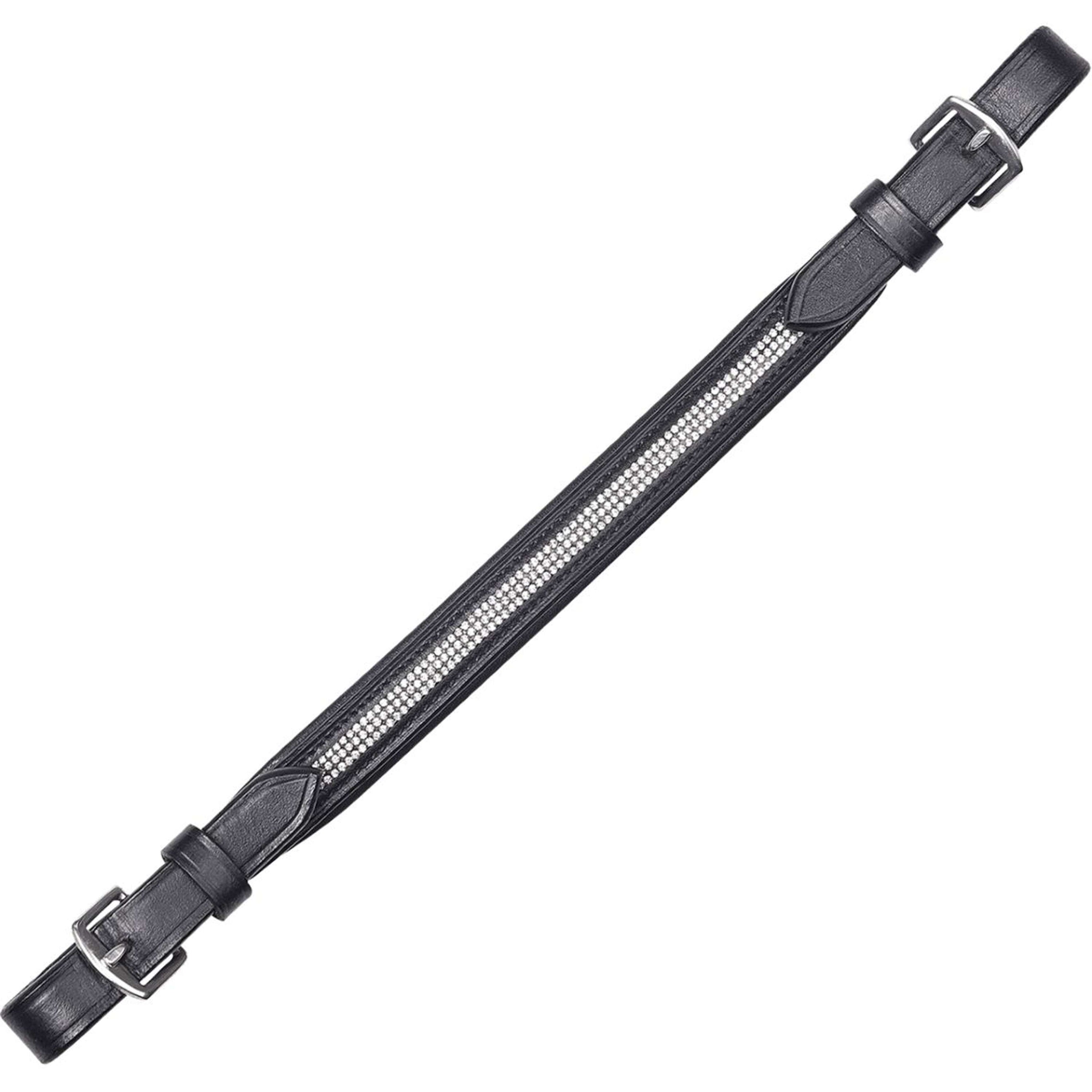 Waldhausen Lanière pour Selle avec Strass Noir/Argent Waldhausen Lanière pour Selle avec Strass Noir/Argent