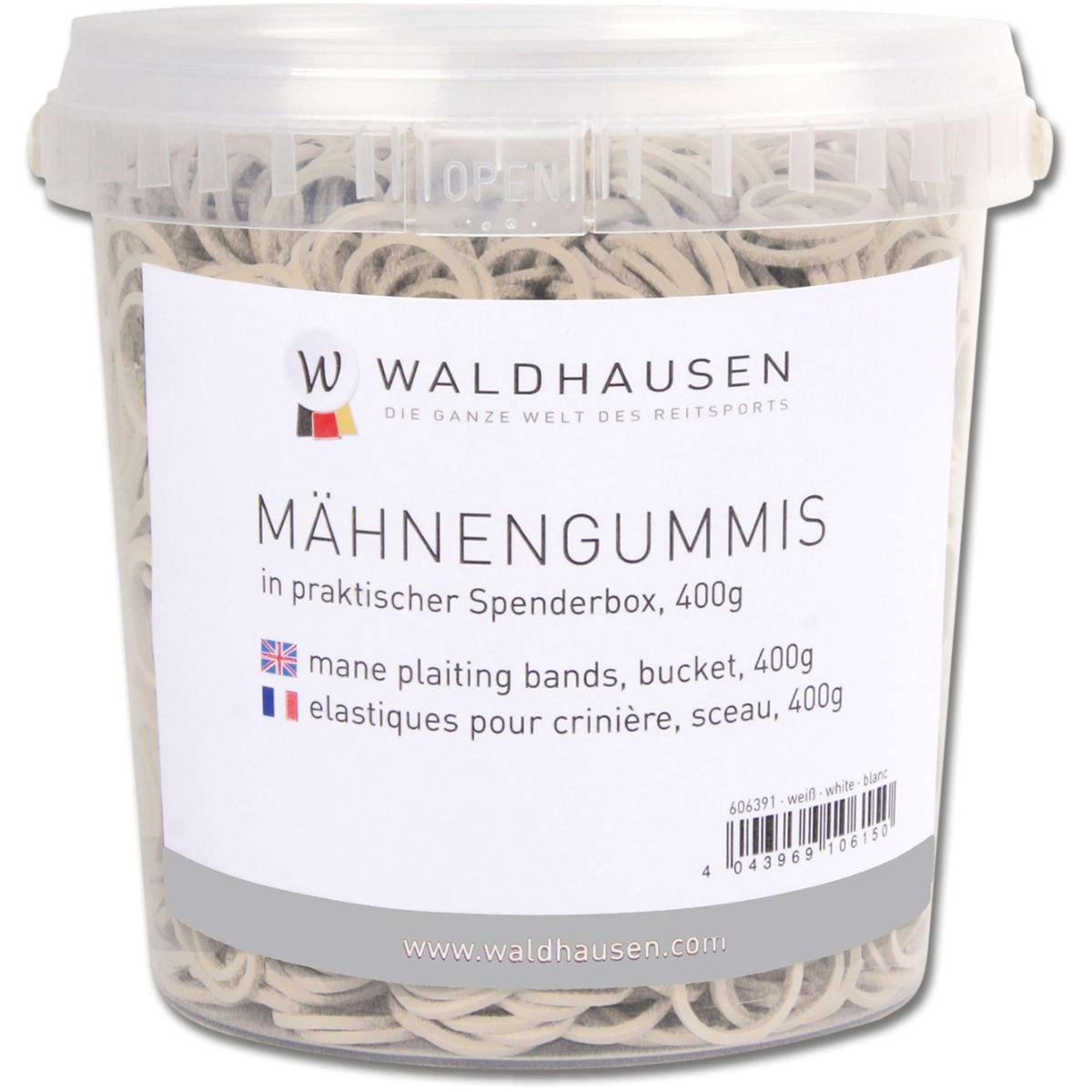 Waldhausen Petits élastiques à Crinière dans Seau Blanc